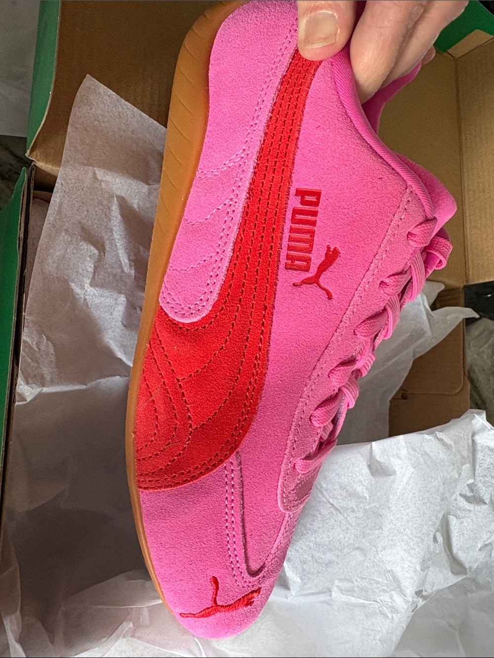 Puma Sppedcat OG Women's Pink and Red Suede Sneaker